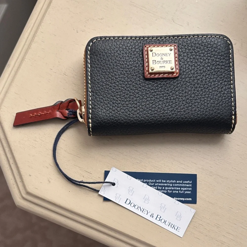 Dooney & Bourke Black Leather Card Holder - Picture 2 of 2
